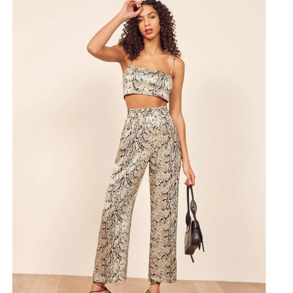 Reformation Samson 2 piece snakeskin set size 4 - Picture 1 of 9
